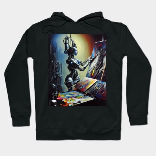 Cyborg Robot Painter Amano Hoodie